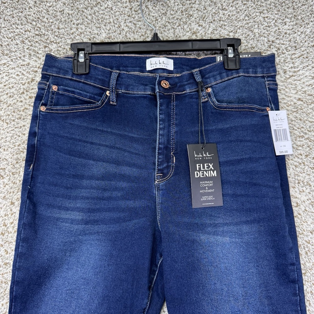 NEW Nicole Miller Soho High Rise Ankle Skinny jeans Women's Size 14 Flex Denim - Picture 2 of 14
